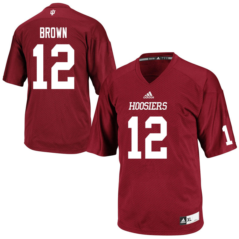 Men #12 Da'Shaun Brown Indiana Hoosiers College Football Jerseys Sale-Crimson